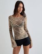 Women's Sheer Mesh Long Sleeve Bodycon Top for Everyday Wear