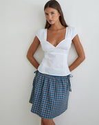 Women's Shift Midi Dress with V-Neckline in White for Everyday Wear