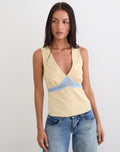 Women's Satin Fashion Top in Yellow for Everyday Wear