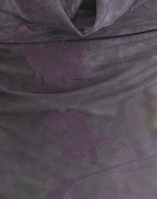 Women's Flock Fabric Shift Midi Dress with Cowl Neckline in Purple for Everyday Wear