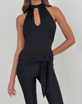 Women's Jersey Halterneck Top in Black for Everyday Wear