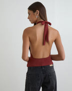 Women's Jersey Halterneck Top in Black for Everyday Wear