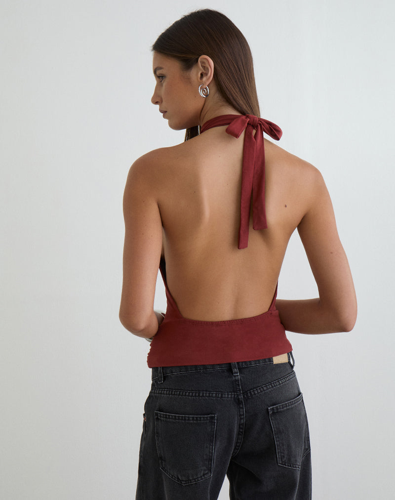 Women's Jersey Halterneck Top in Black for Everyday Wear