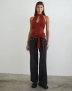Women's Jersey Halterneck Top in Black for Everyday Wear
