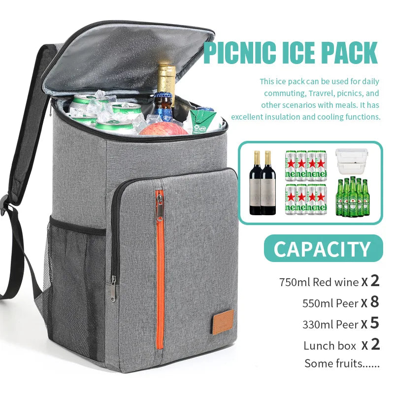 Versatile Insulated Lunch Bag with Waterproof Design | 18L Capacity for Outdoor Dining