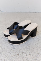 Women's Block-Heel Sandals in Black with Cushioned Sole for All-Day Comfort