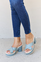 Women's Open-Toe Mule Sandals in Blue with Cushioned Sole for All-Day Comfort
