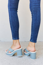 Women's Open-Toe Mule Sandals in Blue with Cushioned Sole for All-Day Comfort