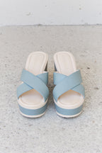 Women's Open-Toe Mule Sandals in Blue with Cushioned Sole for All-Day Comfort