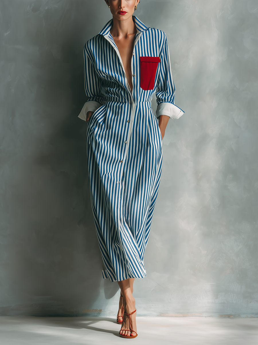 Classic Stripe Shirt Dress | Flowing & Day-to-Night