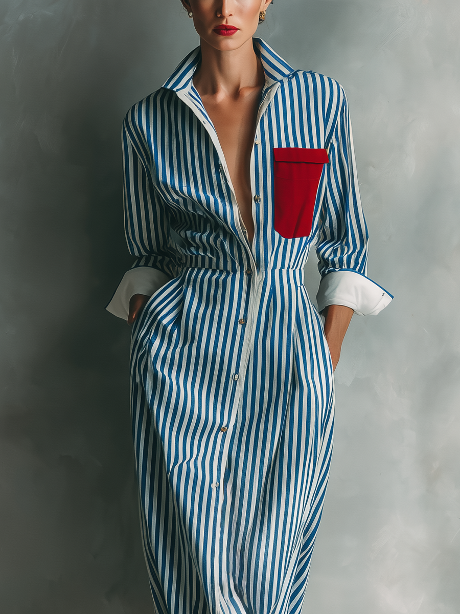 Classic Stripe Shirt Dress | Flowing & Day-to-Night
