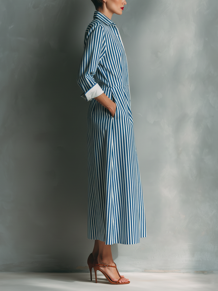 Classic Stripe Shirt Dress | Flowing & Day-to-Night