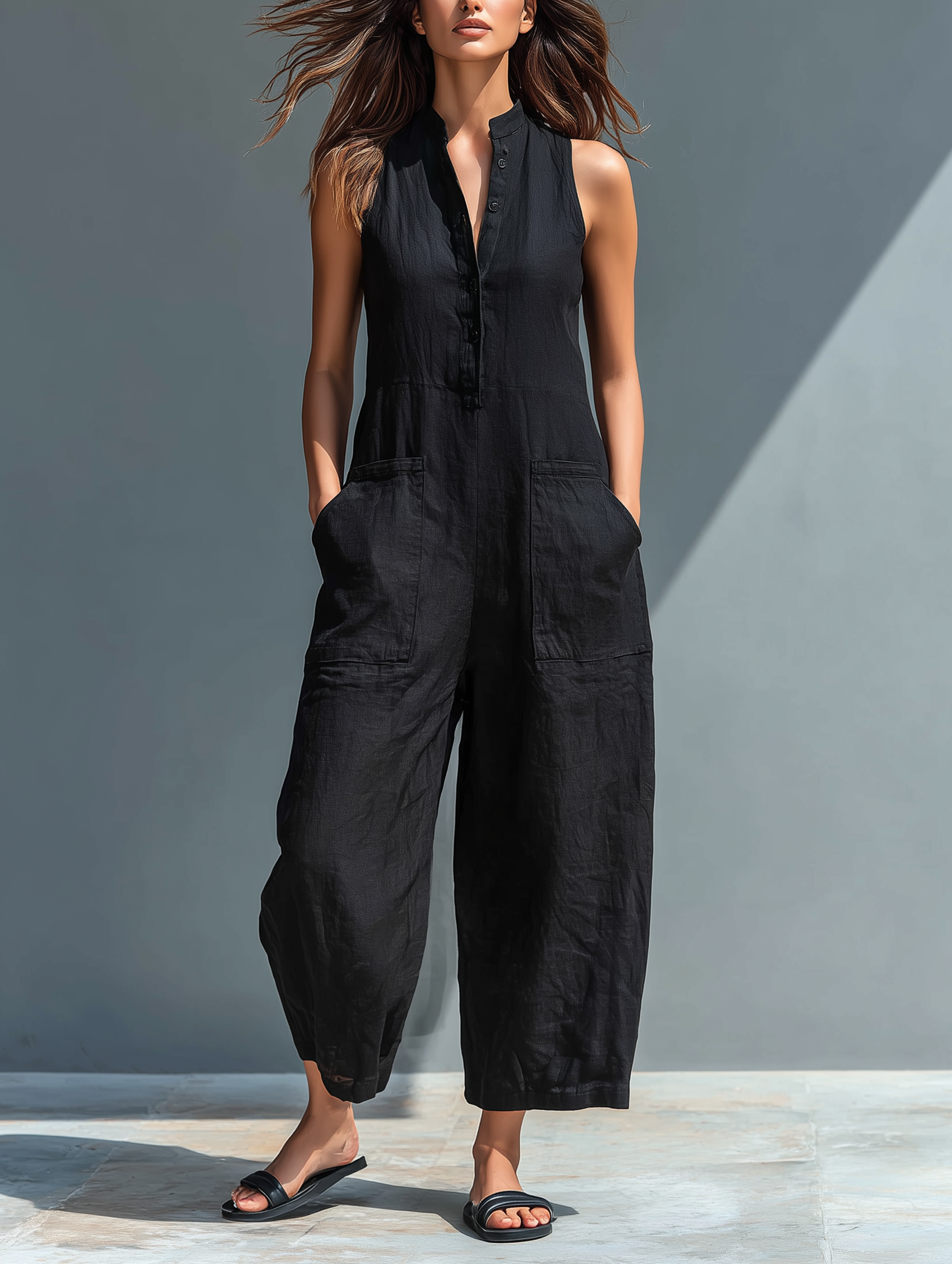 Women's Linen-Blend Jumpsuit | Relaxed & Everyday
