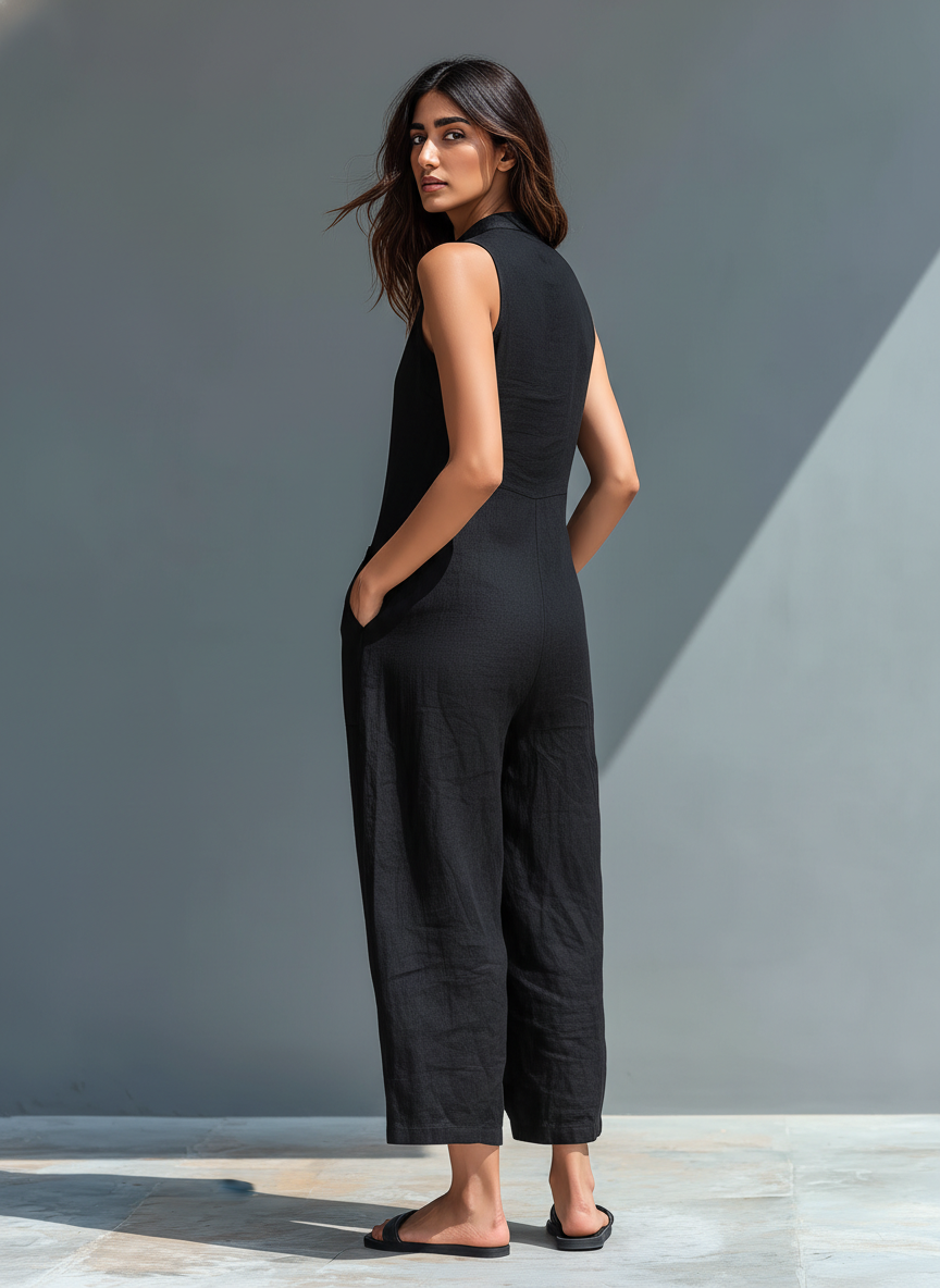 Women's Linen-Blend Jumpsuit | Relaxed & Everyday