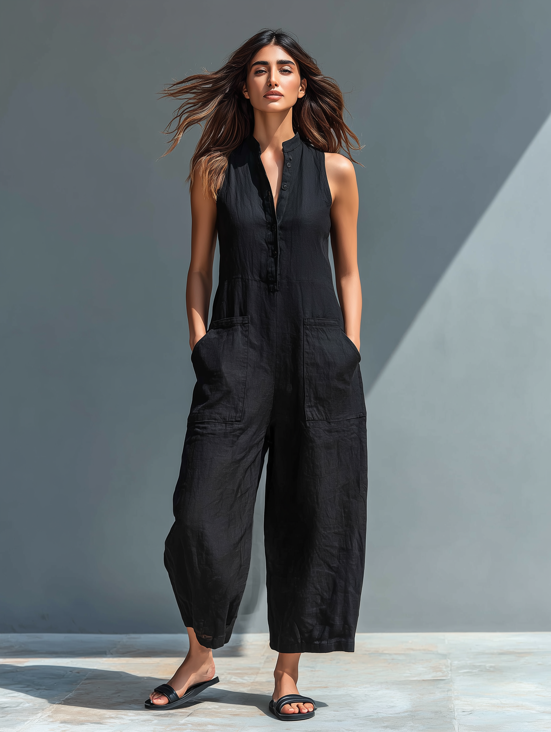 Women's Linen-Blend Jumpsuit | Relaxed & Everyday