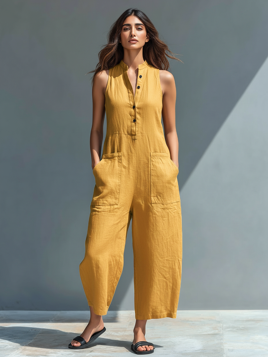 Women's Linen-Blend Jumpsuit | Relaxed & Everyday