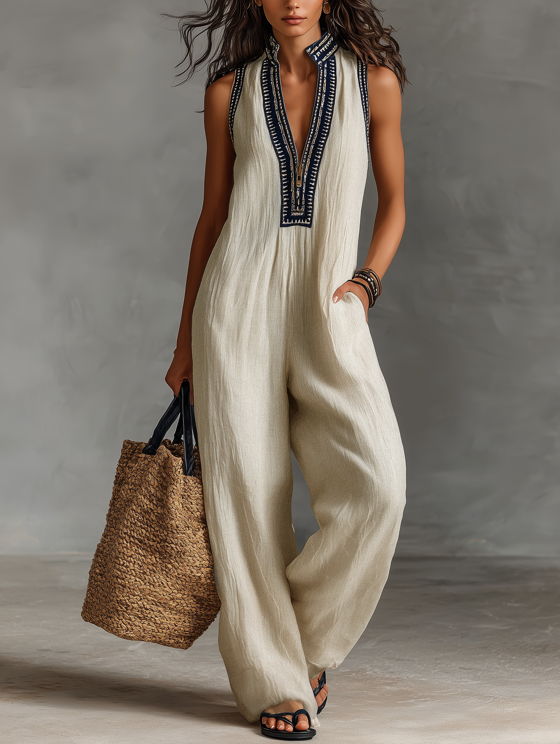 Women's Breezy Linen Jumpsuit for day-to-night transitions
