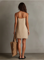 Flowing Linen-Blend Mini Dress for day-to-night transitions