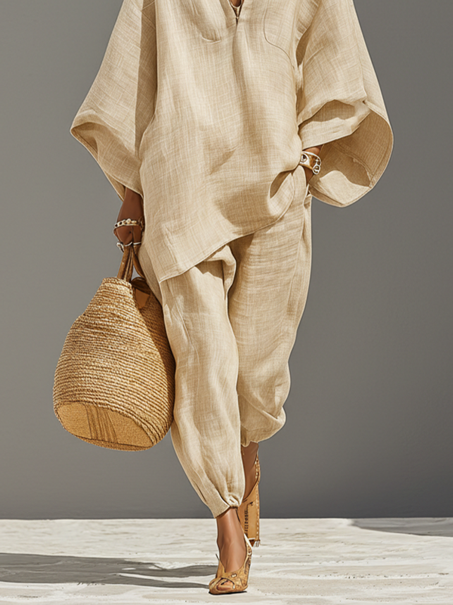 Sleeveless Linen-Blend Mini Dress | Asymmetric Cut