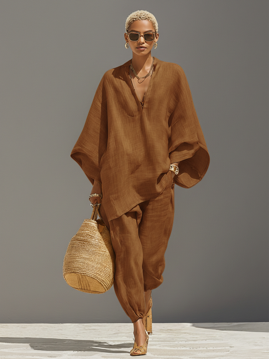 Sleeveless Linen-Blend Mini Dress | Asymmetric Cut