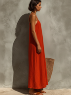 Square-Neck Boho Print Dress for festivals and outdoor days