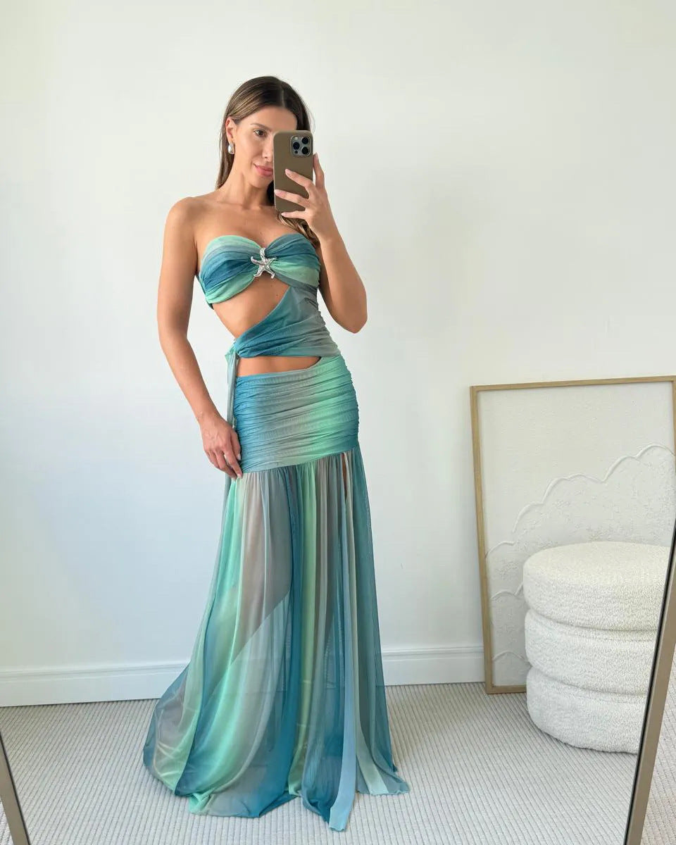 Wren Collection | Women's Maxi Dress with Strapless A-Line Design | Elegant Summer Style for Effortless Charm
