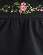 Women's Stretch Lycra Long Sleeve Flowy Top with V-Neckline in Black for Everyday Wear