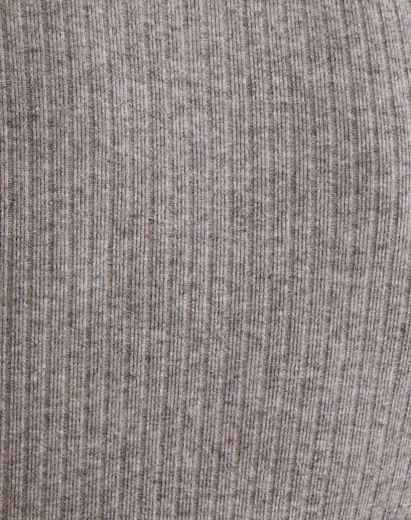 Women's Knit Long Sleeve Top in Grey for Everyday Wear