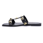 Women's Slip-On Flat Sandals with Cushioned Sole for All-Day Comfort