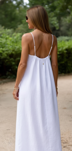 Women's Linen Halter Neck Relaxed Maxi Dress – Effortless Chic Summer Resort Casual Everyday Sundress